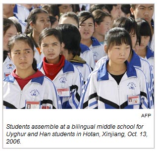 Uyghurs Support Language Protest